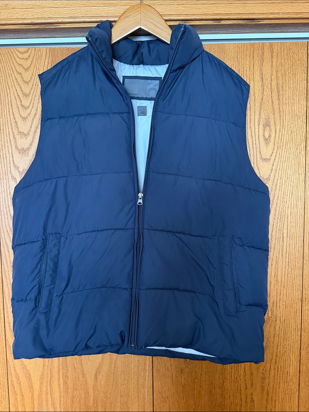 Men's Navy Quilted Puffer Vest - Old Navy. Size L